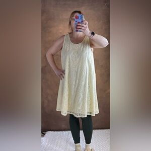 Maitai Soft Yellow Lace Tank Dress